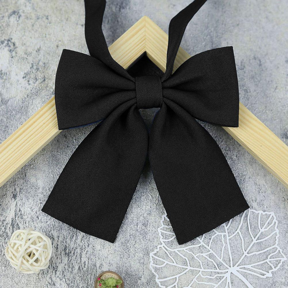 Solid Satin Square Corner Bow Tie Classic College Style Elegant Accessories For Girls Students Daily School JK Uniform Wear