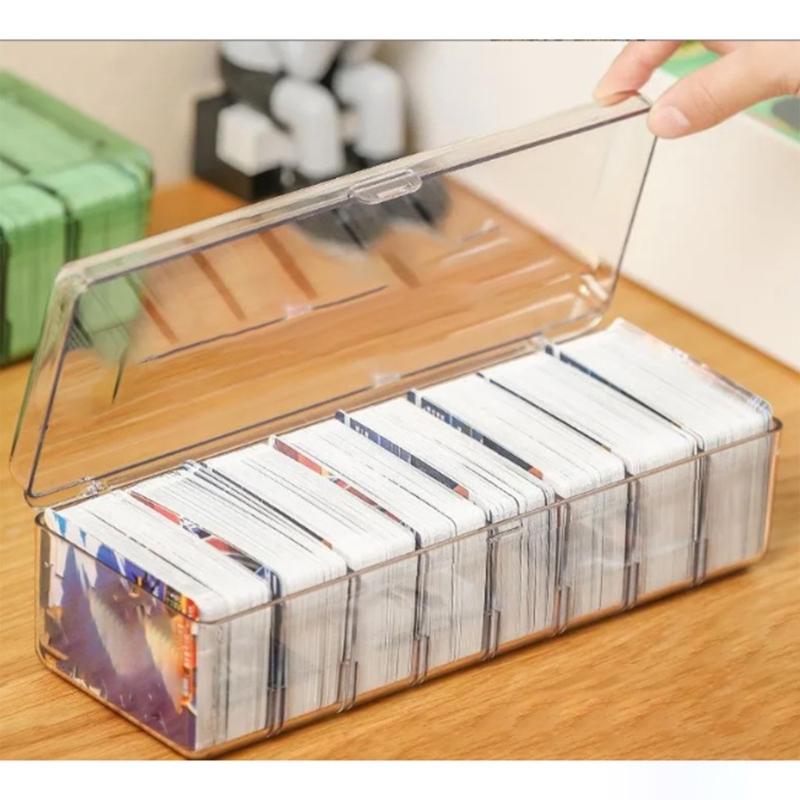 Plastic Card Divider Box Playing Card Storage Box Clear Card Deck Case Organizers Trading Card Collection Card Box