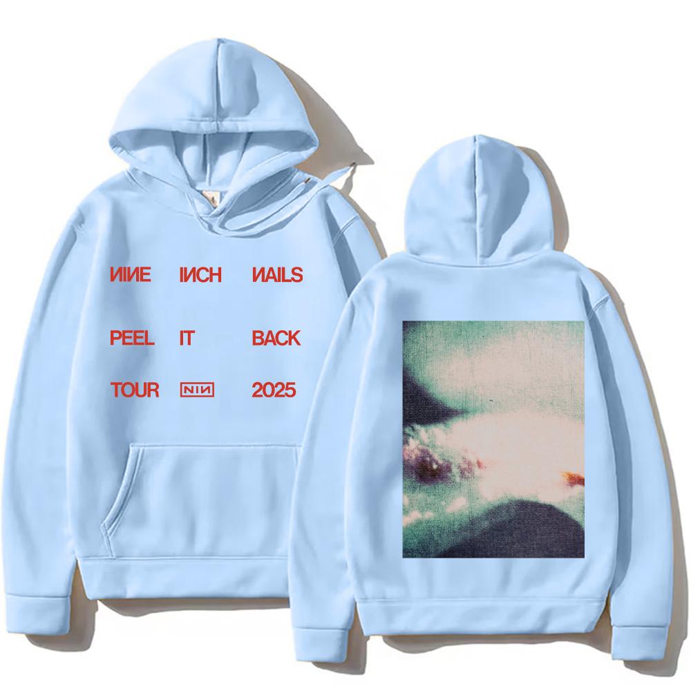 Mikiny Rocková kapela Nine Inch Nails Peel It Back Tour 2025 Mikina s kapucí Hip Hop Unisex Streetwear Tričko Pánské Dámské Oblečení Pulovr