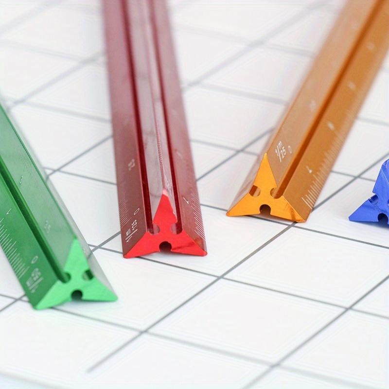 2PCS Colorful 15cm Aluminum Triangular Scale Ruler Aluminum Alloy Metal Scale Regua Ruler