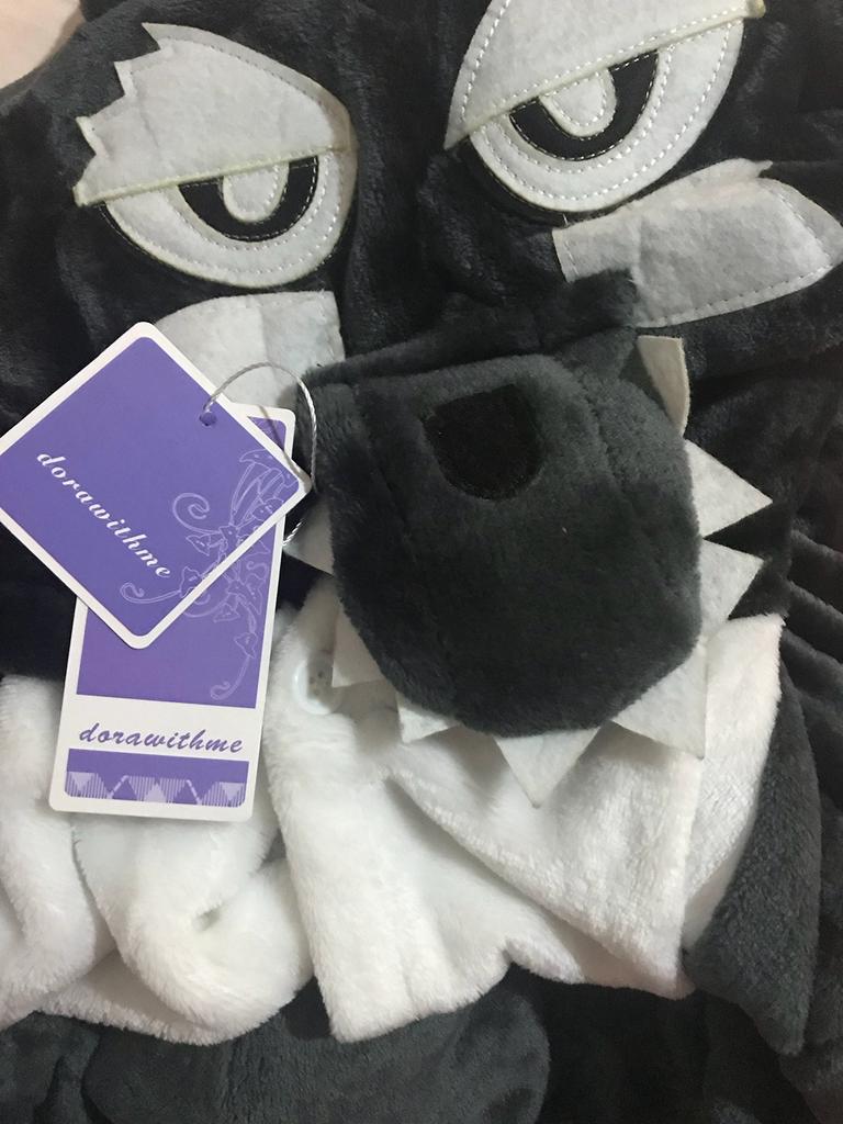 Wolf Kigurumi Pajamas for Adults, Animal Kigurumi, Flannel, Unisex, Size S (150cm-158cm)