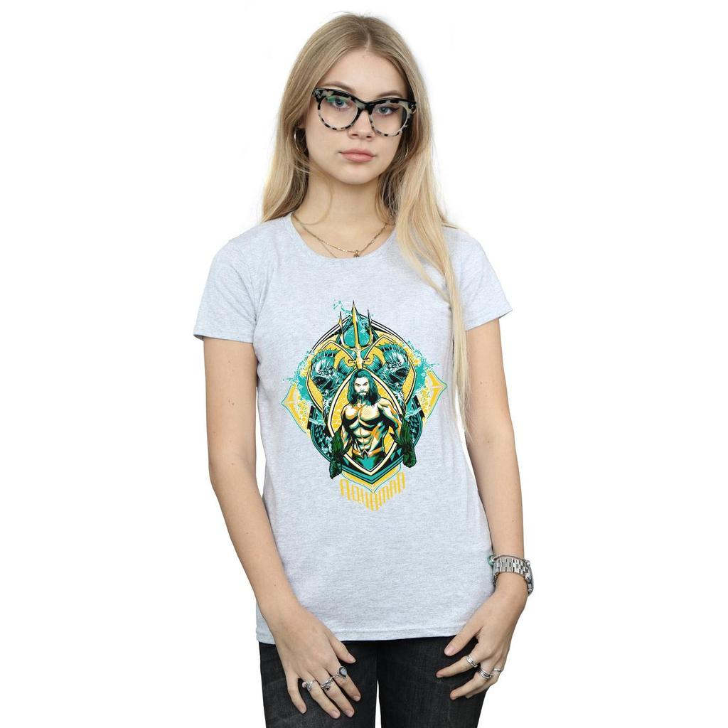 DC Comics Womens/Ladies Aquaman The Trench Crest Cotton T-Shirt