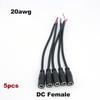 20cm 5.5 x 2.5mm 2pin 20awg 22awg DC Male female Power Connector Plug cable End Wire Supply Repair Cable 5525 DC5525 Pigtails