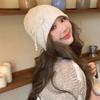 Ear Protector Pearl Bow Beanies Cap Casual Korean Wool Hat Stacking Knitted Bonnet Cap  Daily