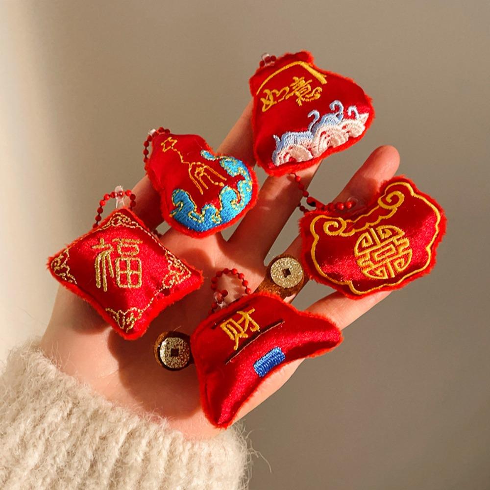 Löwentanz Gott des Reichtums Anhänger Niedlicher Chinesischer Neujahr Schlüsselanhänger Plüschtier Schlüsselanhänger Geburtstagsgeschenk