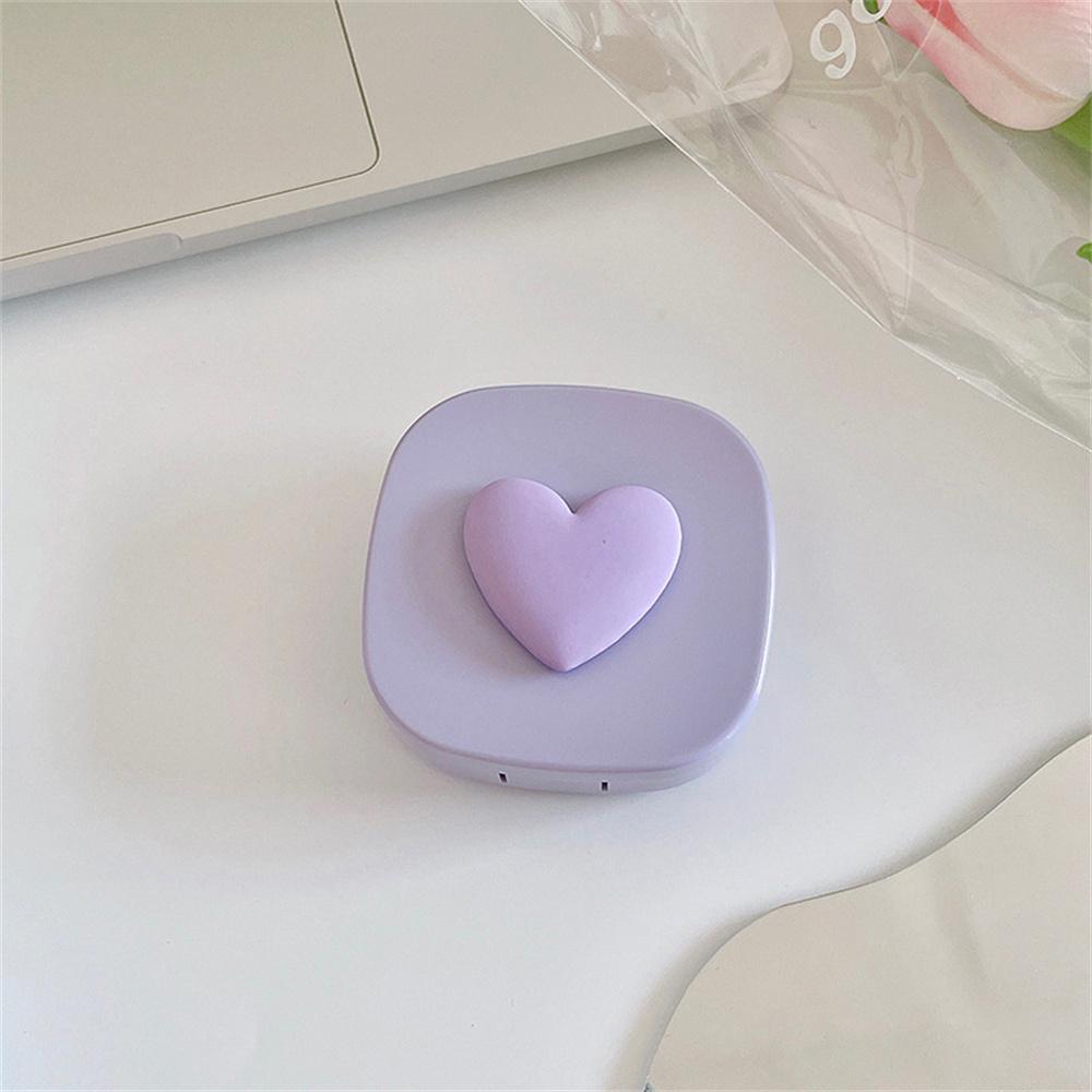 

Contact Lens Box 8.6*8.6cm Storage Container Cute Companion Box Square Shape Portable Mirror For Contact Lens Storage Daily Use фиолетовый