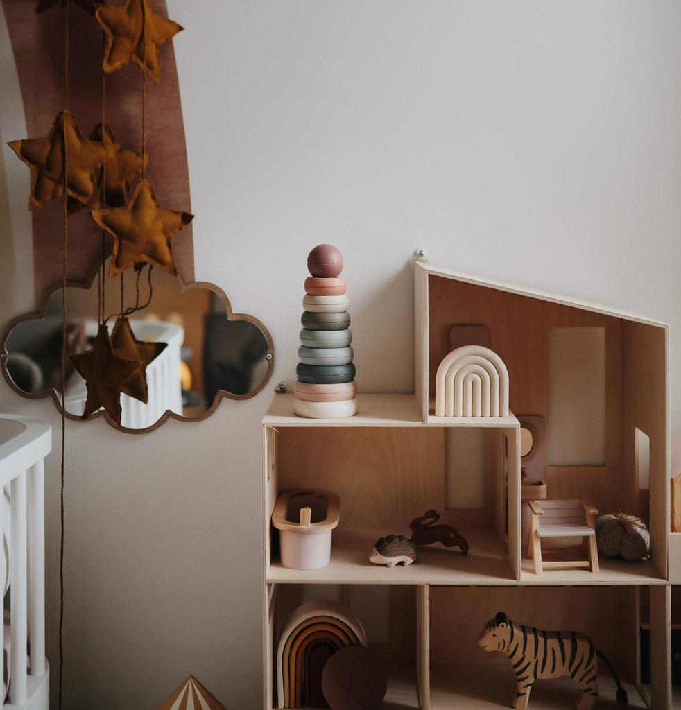 Mushie Ring Tower (original) Educational Toy, Baby Toy, Nordic Design, Christmas Gift, Birthday Gift, Pretend Play Baby Gift, Baby Shower Gift