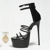 Fashion Ladies' Super High Heels Summer Sexy PVC Transparent Heels Womens Sandals Fashion Platform Stripper Zip Female Pumps Party Shoes