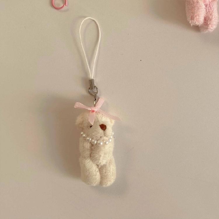 2Pieces Handmade Bear Bag Pendant Bear Phone Charm Stylish Bag Ornament Phone Pendant for Office and School Decorations