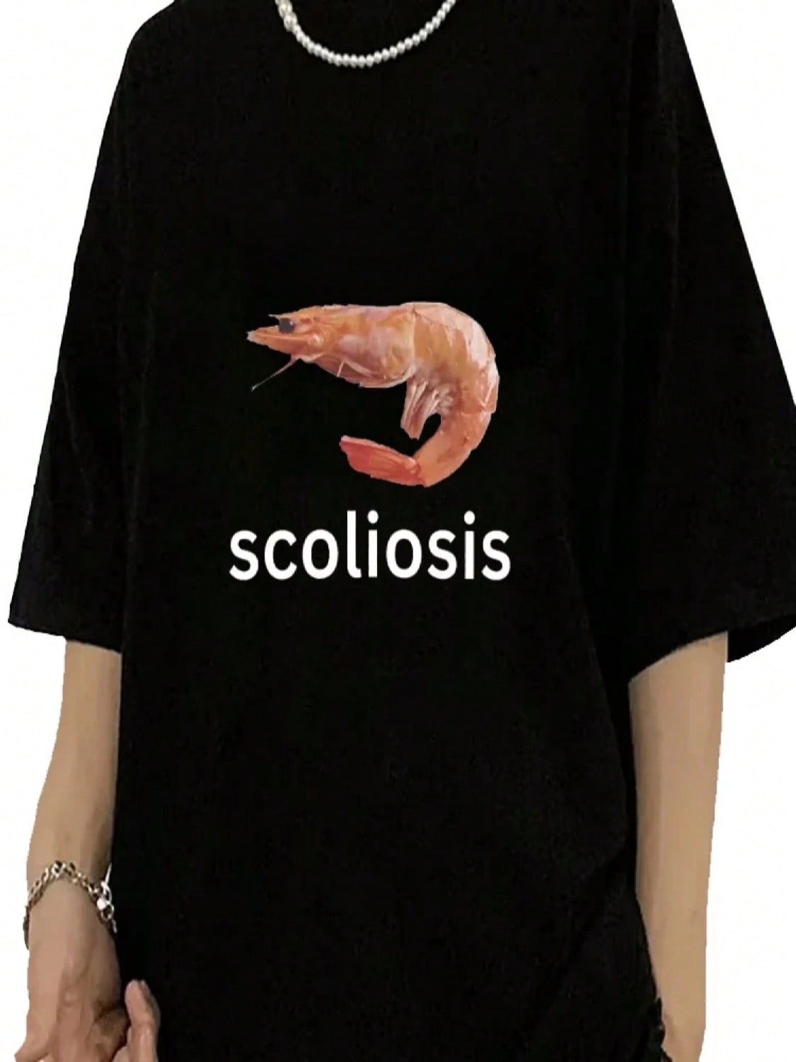 Casual Short Sleeve Streetwear Wounisex T Shirts Summer Scoliosis Funny Shrimp Meme T-Shirt Unisex Fashion Aesthetic Clothes S разноцветный