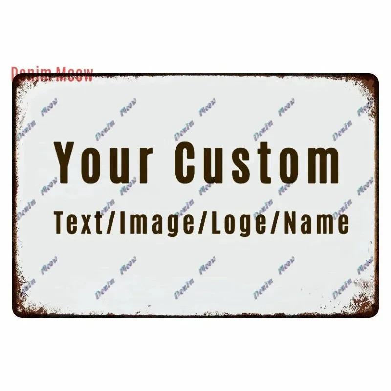 Custom Vintage Metal Sign Personalized Text Retro Rustic Wall Decor Plaque