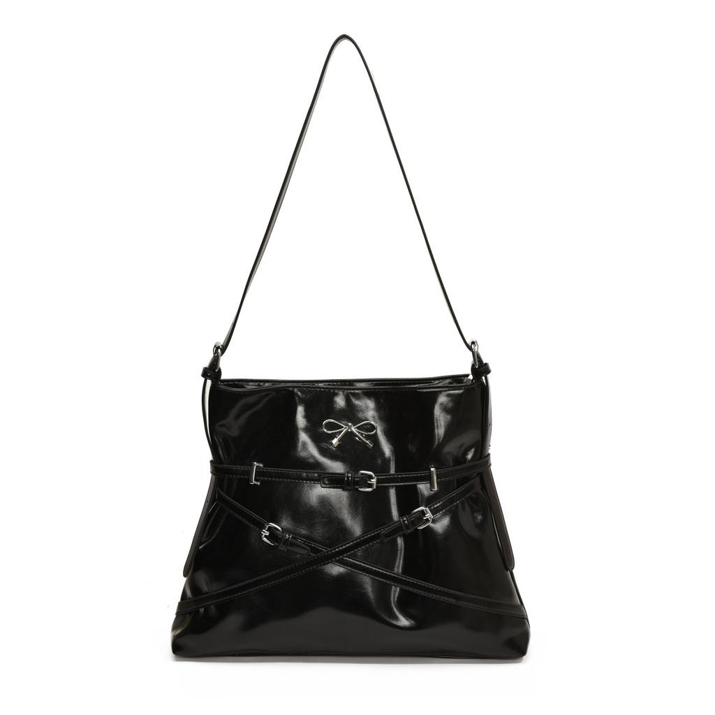 Ielgy Korean Version Trendy Bow One-Shoulder Underarm Bag Simple Large-Capacity Tote Bag Fashion Cross @-