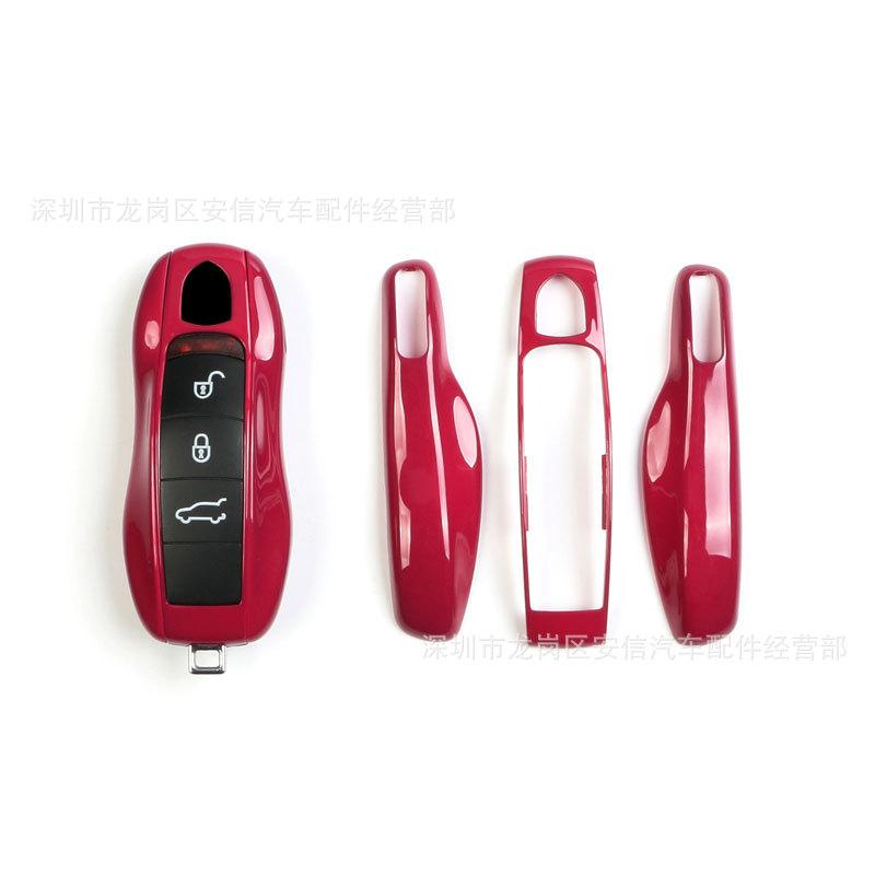 Adecuado para carcasa de llave Porsche Starlight Red para MACAN Cayenne PANAMERA718 Hebilla de carcasa para llavero de coche