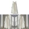 French Style White Mesh Midi Skirt With Abstract Pattern For Elegant Spring Wear