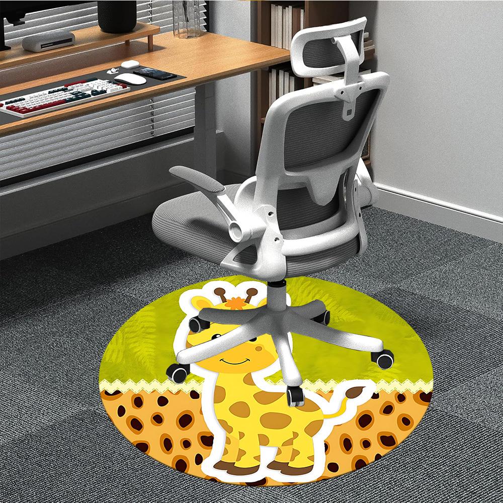 

1pc Giraffe Print Chair Carpet for Office, Soft, Non-Slip Polyester Mat, Office, Entryway, Living Room, Bedroom, yy251207262 80cm by 80cm