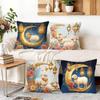 Eid Al-Adha Floral Lanterns Cushions Pillowcase Polyester Cushion Cover Throw Pillow Pillowcover Home Car Sofa Decor