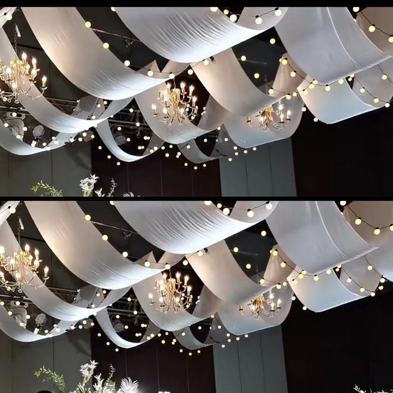 Korean Style Wedding Hall Ceiling Drape: Silk Stretch Fabric for Stage and Hotel Decor