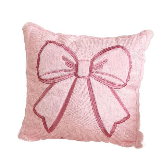 

45x45CM Valentine s Day Bow Throw Pillow Cover Pink Bowknot Pillow Case Home Living Room Bedroom Sofa Bed Decorative Square Cushion Cover 45x45cm розовый