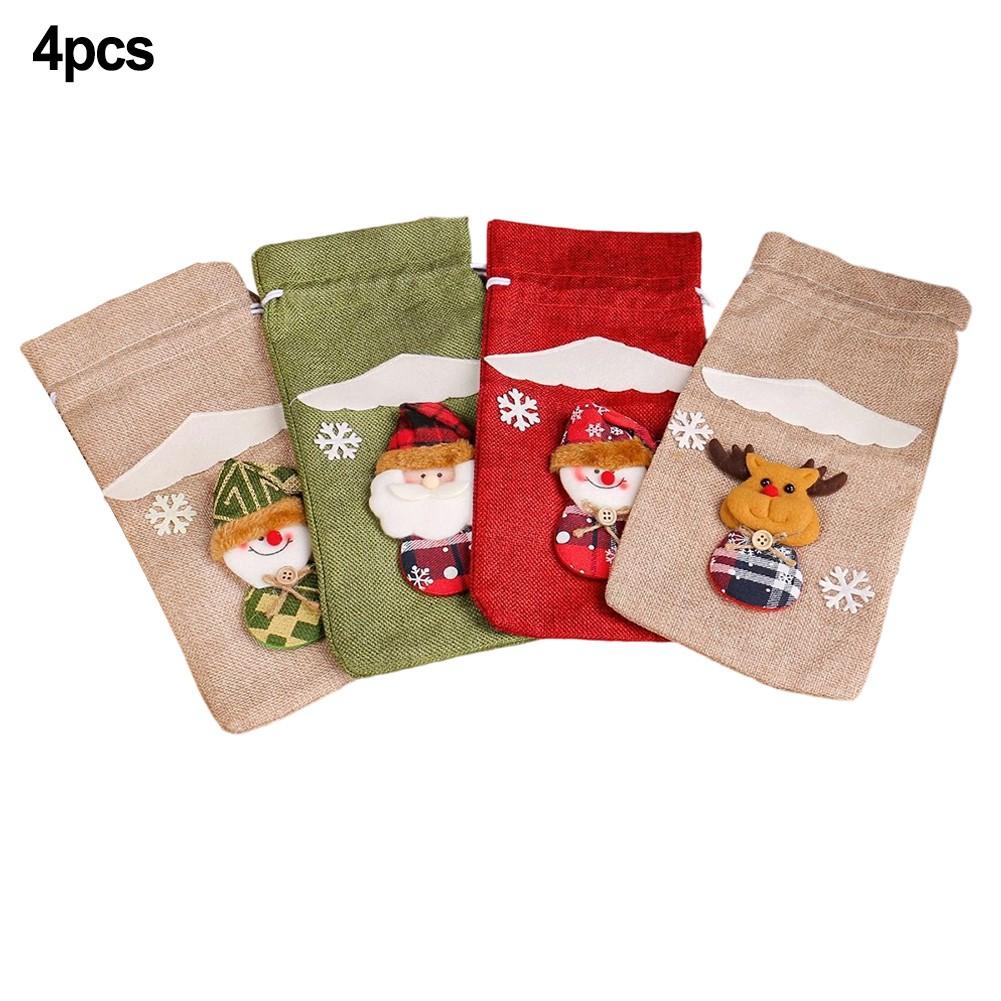 

Christmas Wine Bags Festive Bottle Bags Reindeer Design