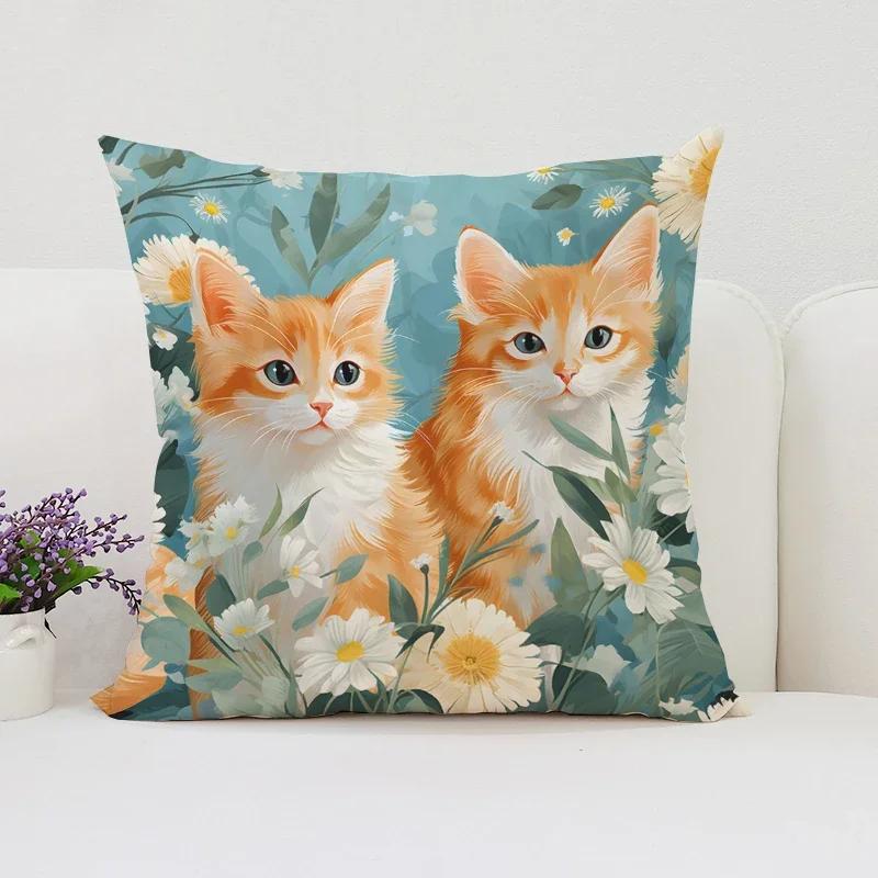 Cute Cartoon Cat Cushion Covers for Decorative Cushions Home Decor Cushion Cover x Pillow Cases Decorative Bed Pillowcases