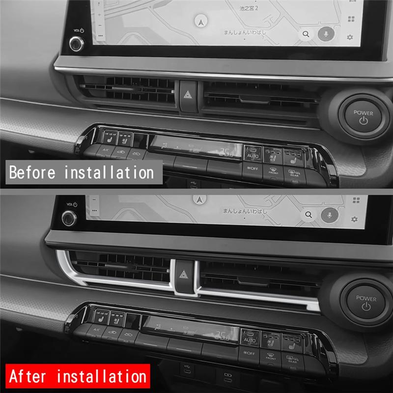 AW-Car Center Inner AC Dashs Air Vent Trim Dashboard Panel For Toyota Prius 60 Series 2022 2023 1Pcs
