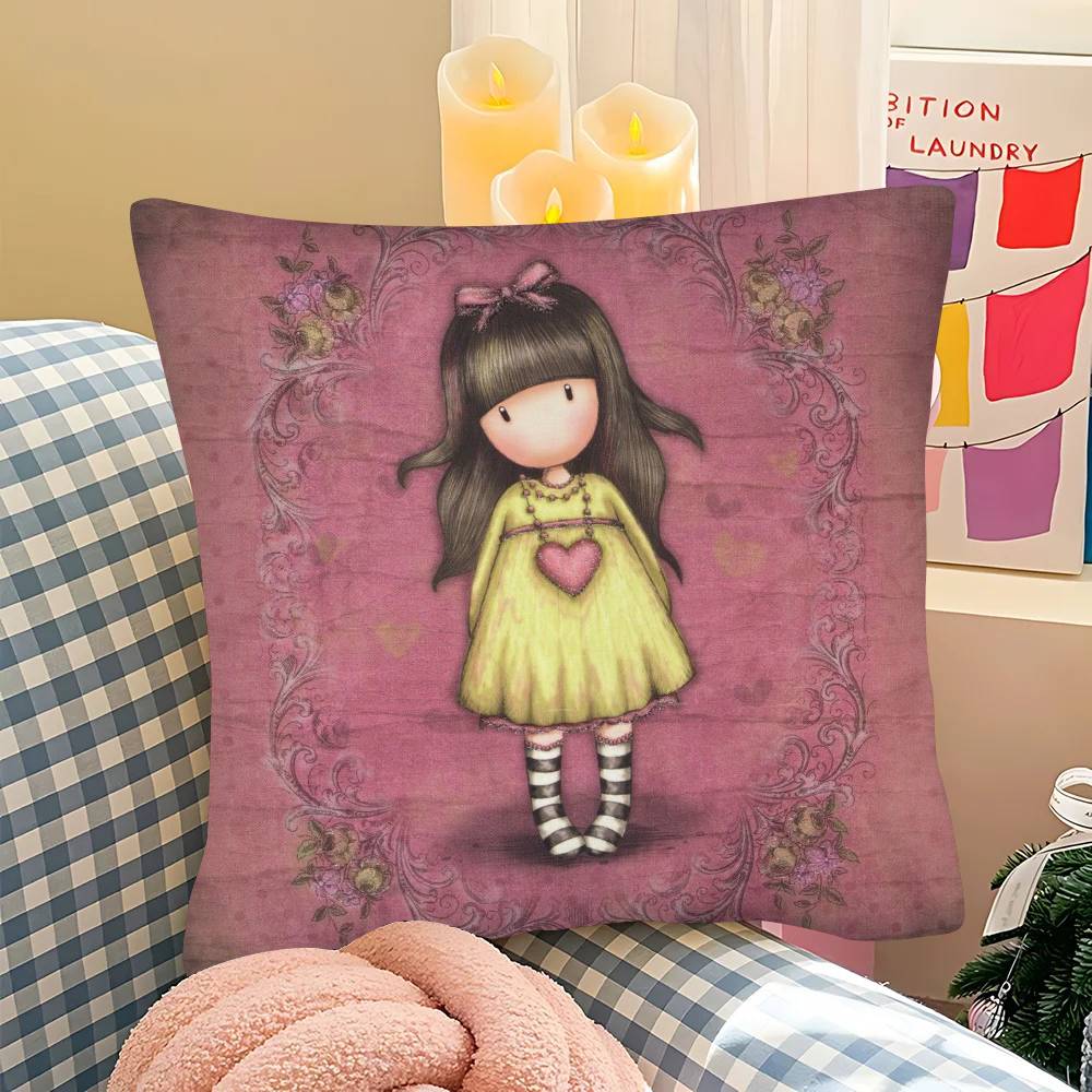 1Pc Girl Kid Santoro Gorjuss Pillow Case Fashion Square Pillowcase Bedroom Sofa Room Ins Decoration Leisure
