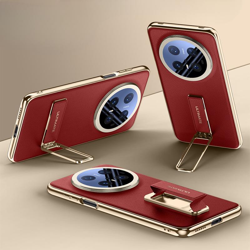 Suitable for Huawei Mate70pro Phone Case, Wristband Stand, M70 All-inclusive Lens Anti-drop Men's Leather Case