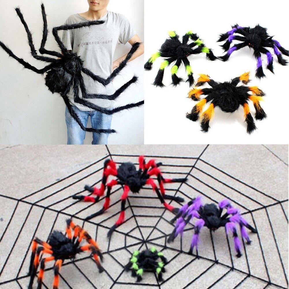 Decor de Halloween Păianjen Negru Înfricoșător Calitate Înaltă Recuzită Casă Bântuită Lat 30-125cm