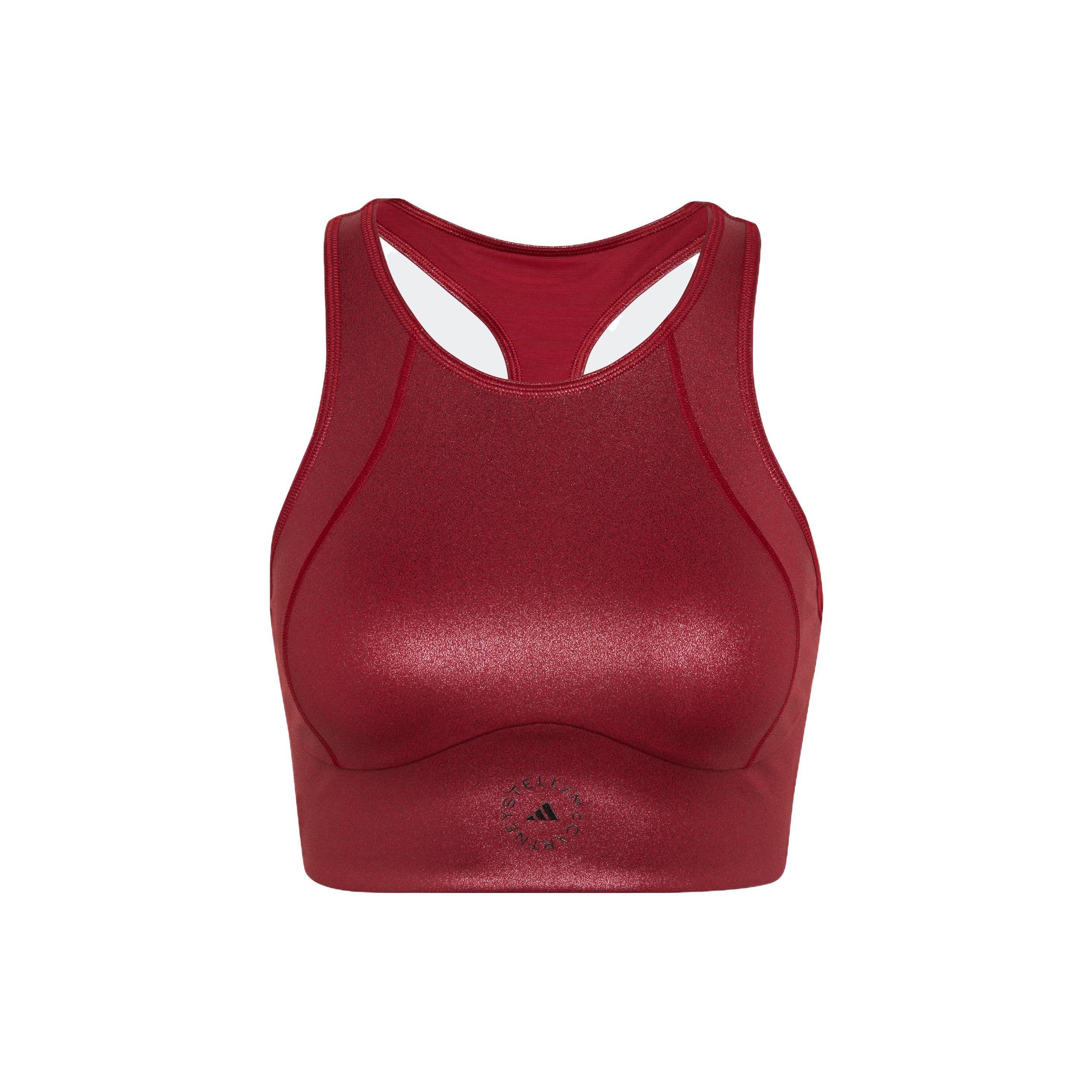 Adidas Essentials Solid Color Slim Fit Crop Tank Top Women Red HI1940 S