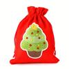 1 Set Christmas Linen 5D Diamond Painting Lucky Bag - Candy Bag Design, Handmade DIY Project with Single Diamond Application