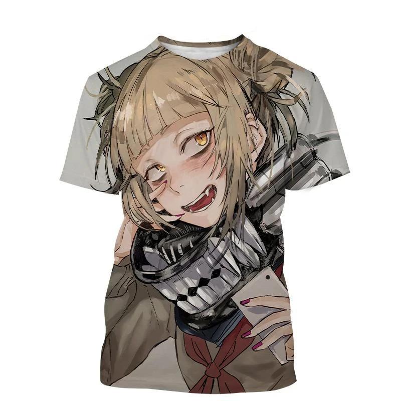 Anime Character Himiko Toga 3D Print Man/ Women Casual Fashion O Neck T-shirts Short Sleeve Tops Fashion Unisex Clothing