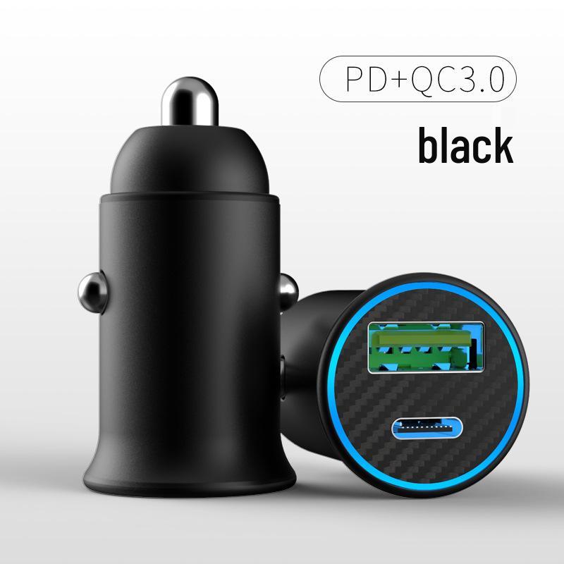 60W Mini PD USB-C Car Charger for Apple & Huawei with QC3.0 Compatibility