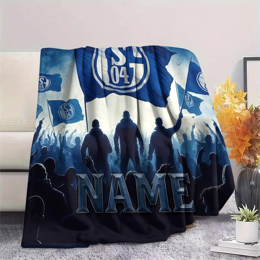 Personalisierte Schalke 04 Flanelldecke, Hohe Qualität, Bequem für alle Jahreszeiten, Heimdekoration, Wärme und Komfort