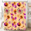 Halloween-themed Shower Curtain Featuring Spooky Pumpkins, Bats, and Spiders Perfect for Adding a Festive Touch To Your Bathroom