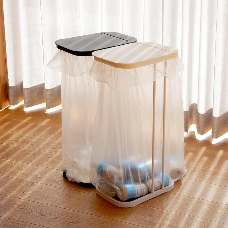 

atRise [At Rise] garbage bag holder sorting trash can Garbage bag is easy to remove Easy to clean Just put the bag on slim simple (white)