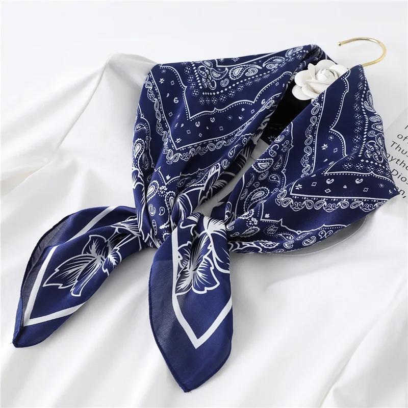 Fashion Print Silk Hairbands Scarf Women  Spring New Elagant Floral Bandana Neck Kerchief Head Bands Foulard Female Scarfs
