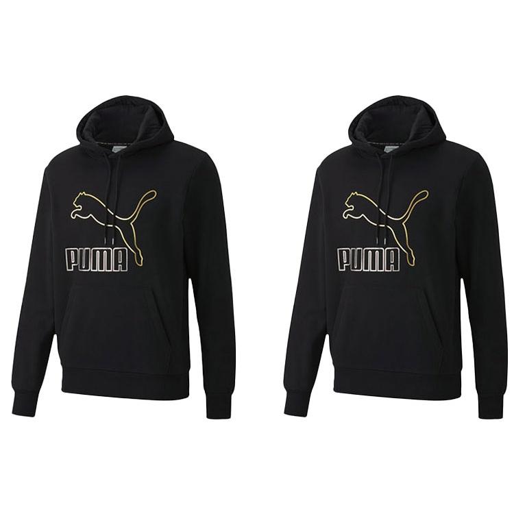 PUMA Loose Printed Hooded Fleece Black Men's 599300-56