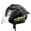 Unisex Electric Motorcycle Helmet with Double Visor - Breathable, 3C Compliant Half Helmet for Safety