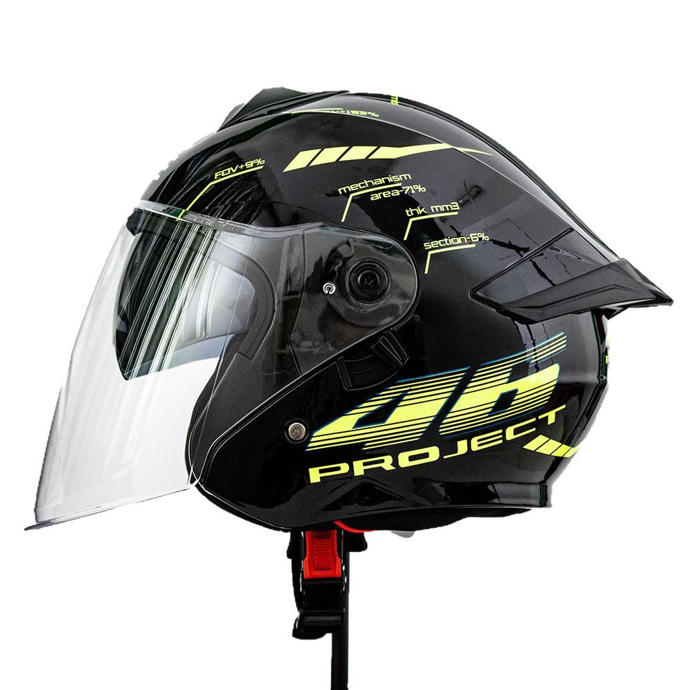 Unisex Electric Motorcycle Helmet with Double Visor - Breathable, 3C Compliant Half Helmet for Safety