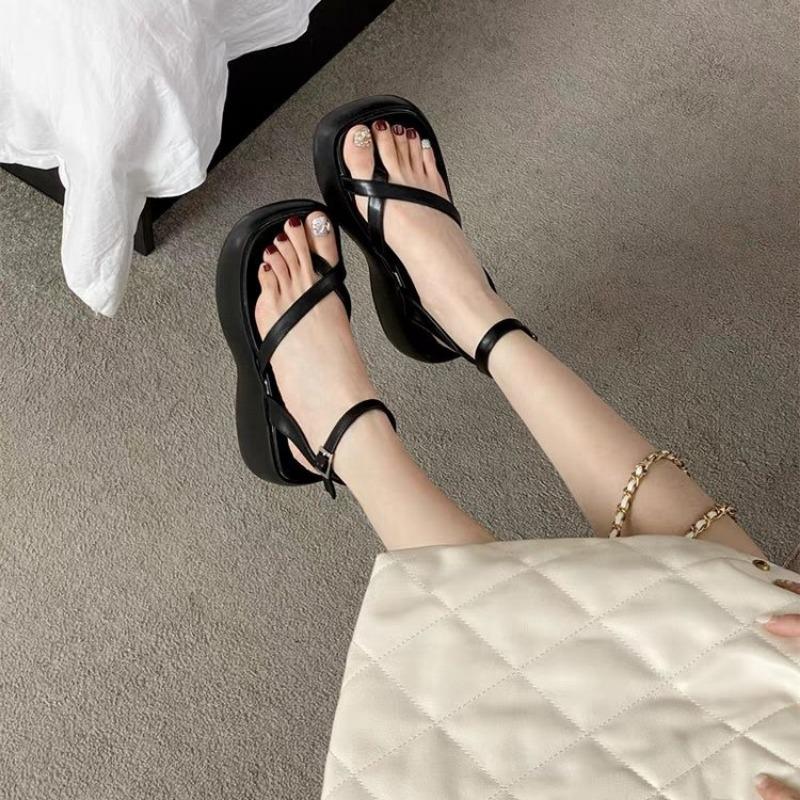 Women's Summer New Wrapped-toe Denim Wedge Sandals