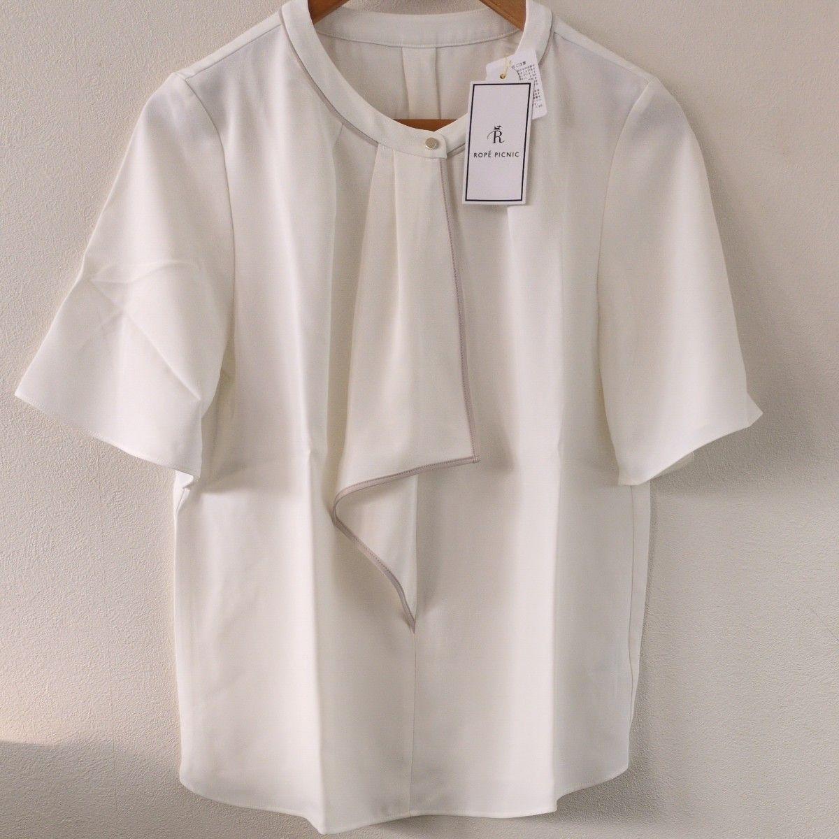 ROPE PICNIC Bowtie Half Sleeve Blouse White 40 Short Sleeve Blouse