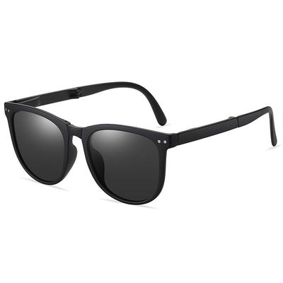 Polarized Folding Sunglasses for Men and Women Retro Square Frame Sunglasses