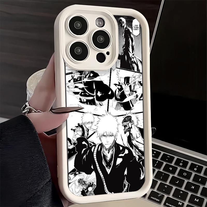 Phone Case for iPhone 17 Air 16E 15 16 Pro Max Bleach Anime Ichigo Kenpachi Cover 14 Plus 13 12 Mini Soft Shell Silicone Fundas