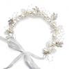 WIOOYIUU Forest-Style White Flower Crown Headband with Pearl Flowers, Hair Accessory for Kids, Coming-of-Age Ceremonies, Weddings, Recitals,