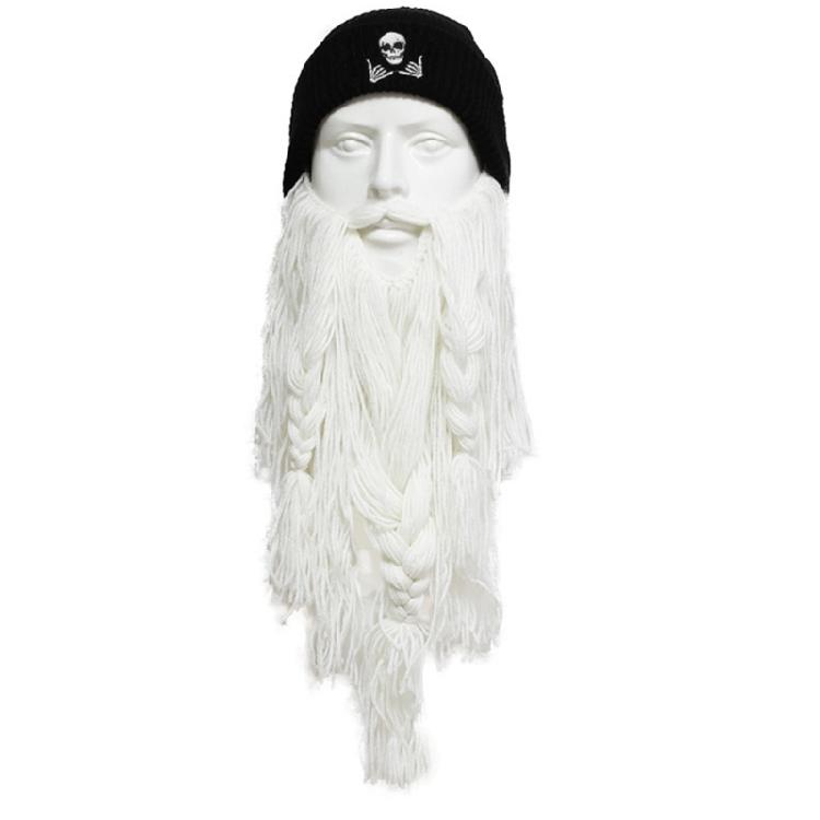 Thick Knit Beard Hat for Teen Handmade Funny Carnival Theater Performances Hat
