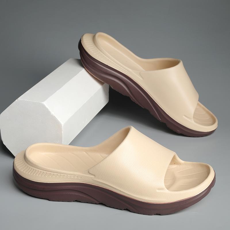 

Модные мужские модные тапочки на платформе, нескользящие для ванной, для дома, легкие, для улицы, пляжные тапочки, обувь для мужчин 46-47 хаки