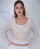 ROSEFRANTZ Eyelet Henley-Neck Long Sleeve [Beige]