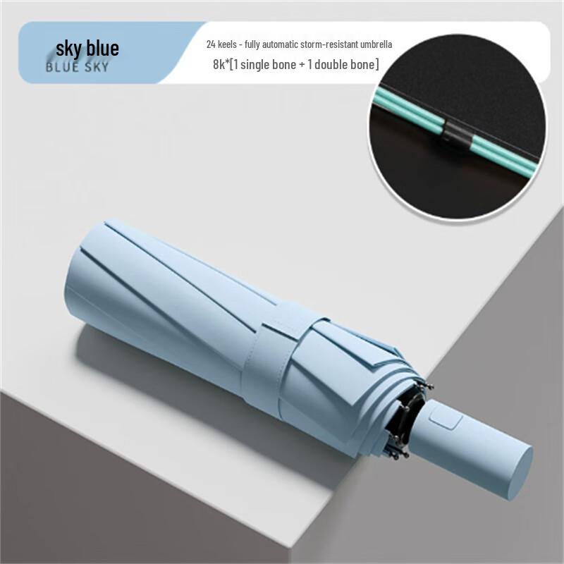 

Automatic 24-Rib UV Sun/Rain Umbrella - Sky Blue (10-Pack)