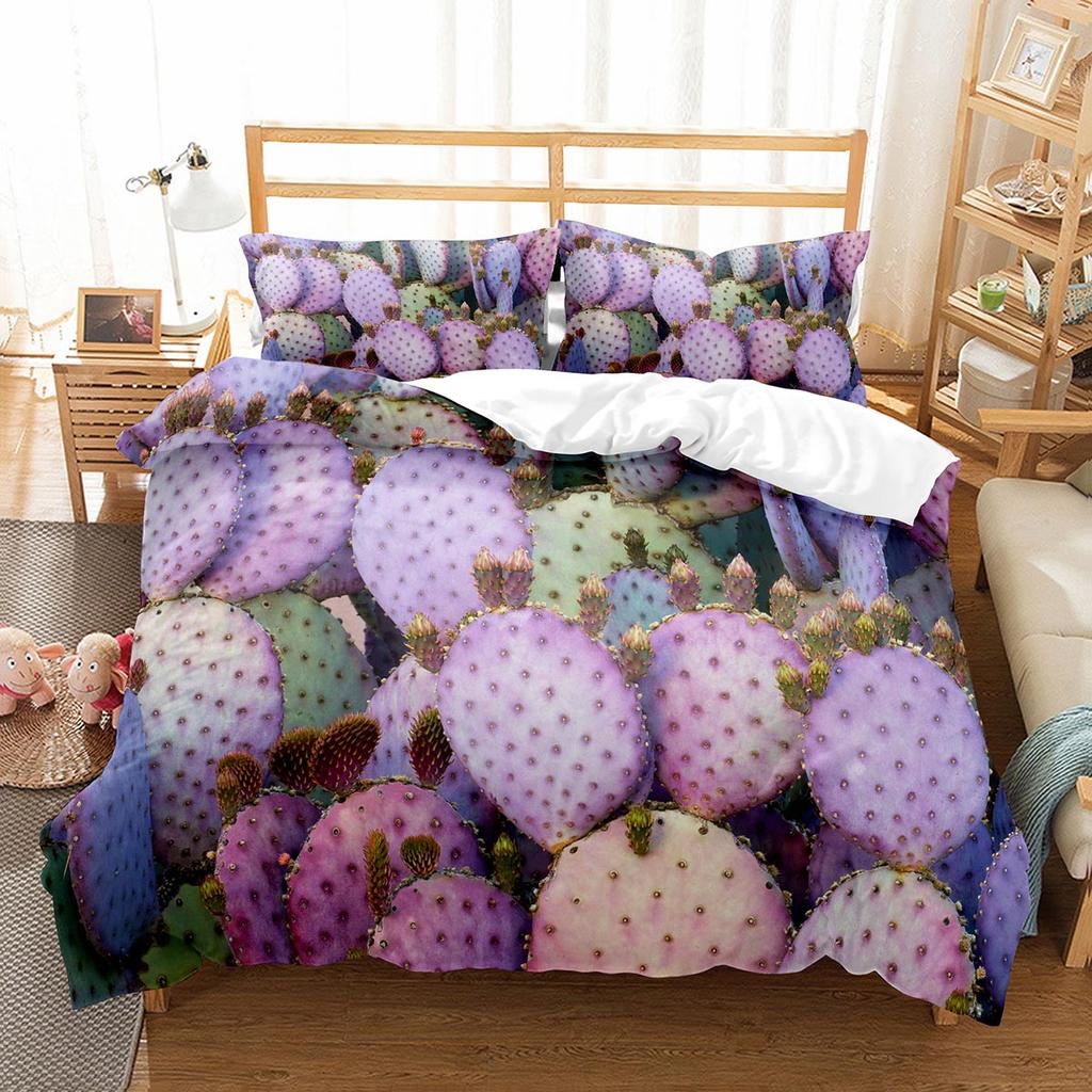 Cactus Duvet Cover Set Desert Plants Pattern Comforter Cover Double Single Size For Kids Teens Adults Bedding Set Quilt Cover