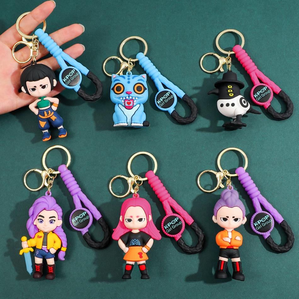 Kpop Demon Hunters Huntrix Saja Boys Keychains for Accessories Jewelry Rumi Zoey Jinu Mira Sold My Soul Keyrings Fans Gifts